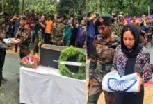 Manipur- Last rites of slain soldier perform with full military honours in Chandel dist