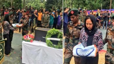 Manipur- Last rites of slain soldier perform with full military honours in Chandel dist