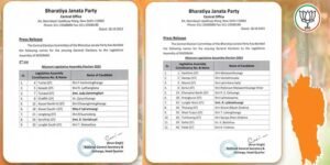 Mizoram Assembly Polls 2023: BJP release names of 21 Candidates