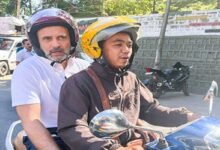 Mizoram: Rahul Gandhi rides pillion on scooter taxi in Aizawl hails traffic discipline