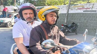 Mizoram: Rahul Gandhi rides pillion on scooter taxi in Aizawl hails traffic discipline