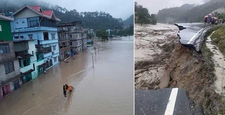 Sikkim Flash Flood: 23 Army personnel went missing, NH10 Totally washed away at Melli