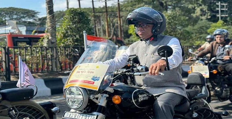 Assam: Transport Minister Bikes Across State To Spread Road Safety Awareness