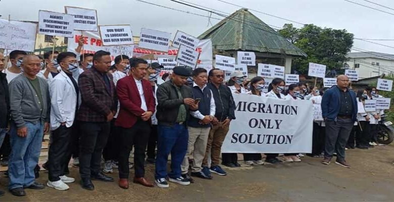Manipur: MBBS students stage protest after debarred from appearing first year exam