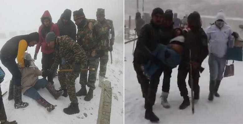 Sikkim Snowfall : Army rescues over 500 stranded tourists from Nathula