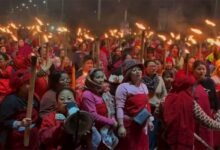 Manipur Women take out torch rally, stage Dharna demanding withdrawal of SoO, Assam Rifles