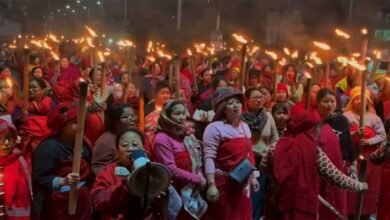 Manipur Women take out torch rally, stage Dharna demanding withdrawal of SoO, Assam Rifles