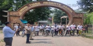 Assam: Cyclists cover 160 km from Kaziranga to Orang on conservation outreach