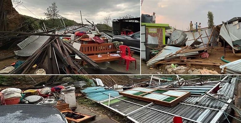 Manipur: Heavy rains damaged houses, uprooted trees in several places