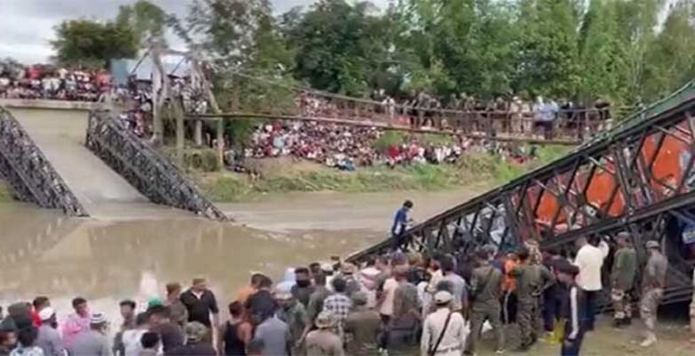 Manipur: Newly Constructed Baily Bridge Collapses, driver dead as truck falls into river