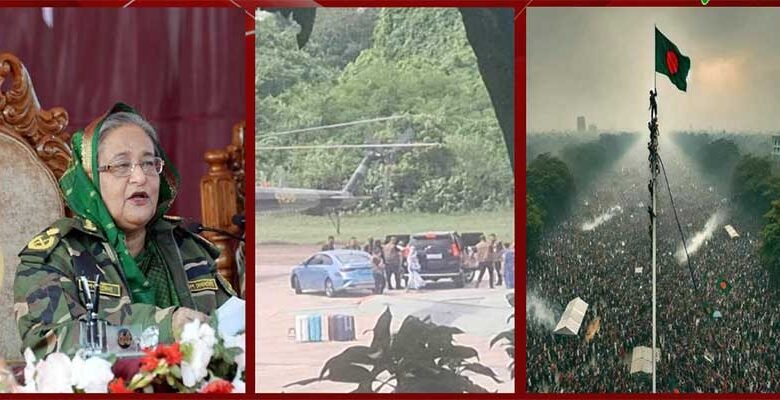 Sheikh Hasina Lands At Hindon Airbase Near Delhi, after fleeing Bangladesh