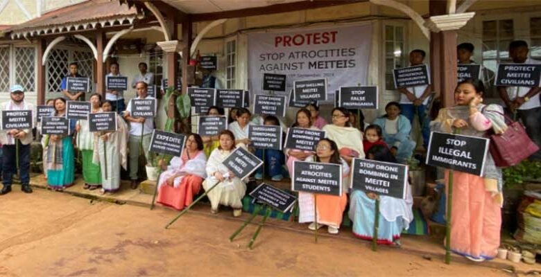 Meghalaya : Meitei Group's organise Sit-In Protest In Shillong