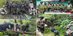 IMPHAL- Security forces in Manipur recovers huge cache of Arms and Ammunitions from different locations on Monday.