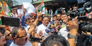Assam: Massive Protest by Congress Outside SEBA Office in Guwahati