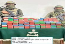 Mizoram: Assam Rifles, Customs Seize Heroin Worth Rs 17.54 Crore in Champhai