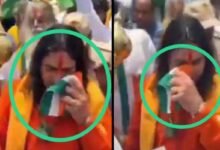 BJP MLA Balmukund Acharya Faces Backlash for Using Tricolor to Wipe Nose During Tiranga Yatra