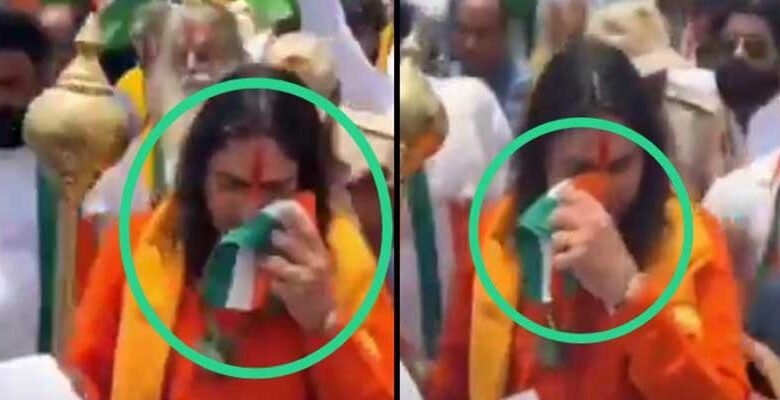 BJP MLA Balmukund Acharya Faces Backlash for Using Tricolor to Wipe Nose During Tiranga Yatra