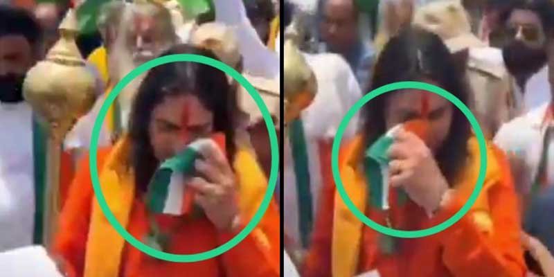 BJP MLA Balmukund Acharya Faces Backlash for Using Tricolor to Wipe Nose During Tiranga Yatra