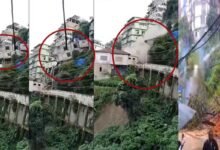 Viral Video: Building Collapses, Tree Falls on Power Line Amid Landslides in Mizoram