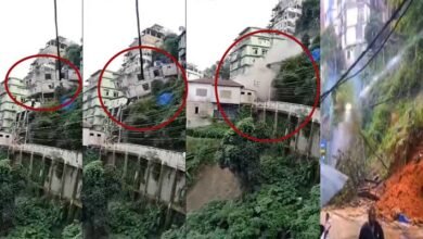 Viral Video: Building Collapses, Tree Falls on Power Line Amid Landslides in Mizoram