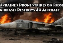 Ukrainian Drones Strike on Russian Airbases, destroy 40 Russian Aircraft