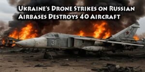 Ukrainian Drones Strike on Russian Airbases, destroy 40 Russian Aircraft