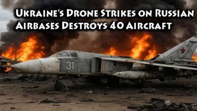 Ukrainian Drones Strike on Russian Airbases, destroy 40 Russian Aircraft