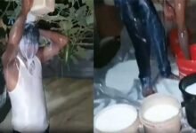 Viral Video: Man Celebrates Divorce with 40-Litre Milk Bath in Assam’s Nalbari