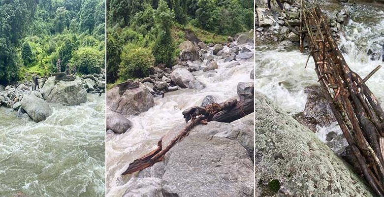 Heavy Rain Triggers Landslides in Sikkim, Two Wooden Bridges Destroyed in Yuksom