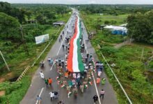Tripura- ICFAI University Unites in Patriotism with 650-Feet-Long Tiranga Rally