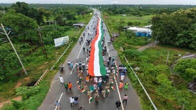 Tripura- ICFAI University Unites in Patriotism with 650-Feet-Long Tiranga Rally