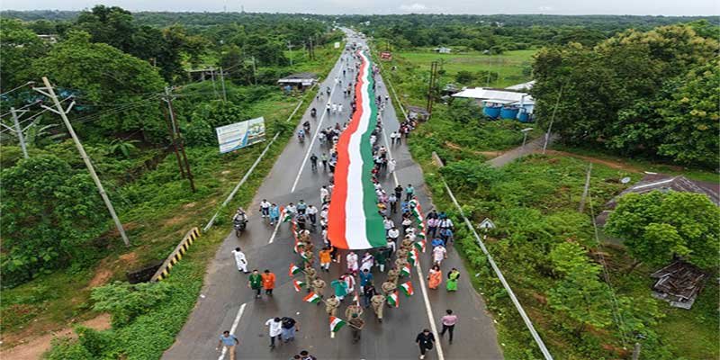 Tripura- ICFAI University Unites in Patriotism with 650-Feet-Long Tiranga Rally