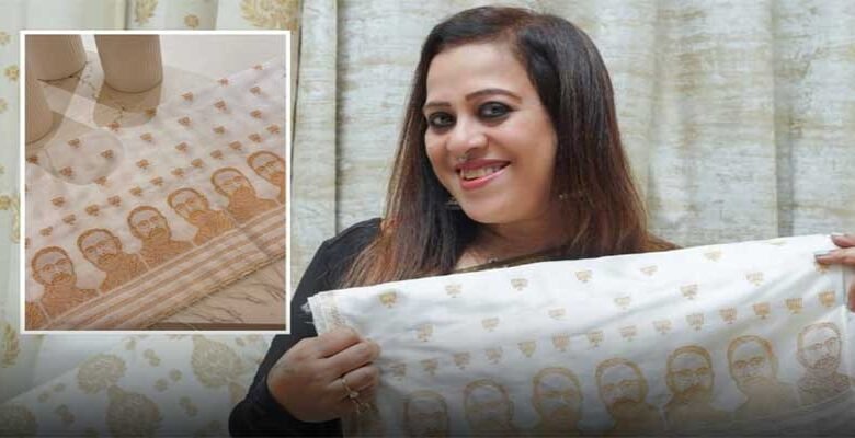Assam: Assamese Designer Sanjukta Dutta Creates Handwoven Angavastra Featuring PM Modi’s Portrait