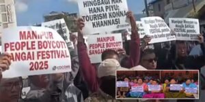 Manipur: Mass Protests by Displaced Persons Erupt Against Sangai Tourism Festival 2025