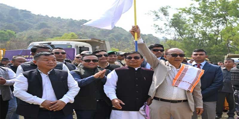 Manipur: CM flags off 18.5 Km Road Project in Imphal East