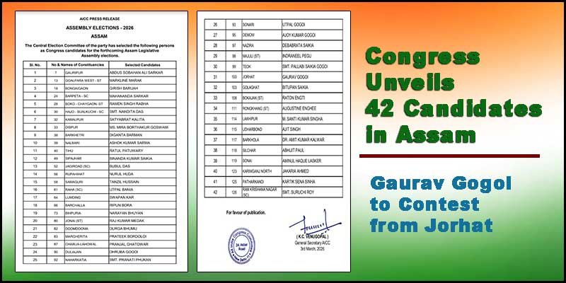 Congress Unveils 42 Candidates in Assam, Gaurav Gogoi to Contest from Jorhat