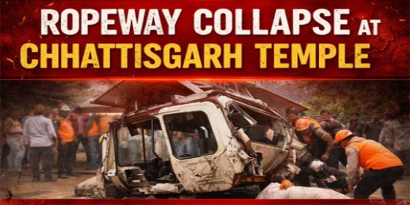 Ropeway collapse at Khallari Mata Temple kills one, injures 17; probe ordered amid safety concerns during Navratri rush.