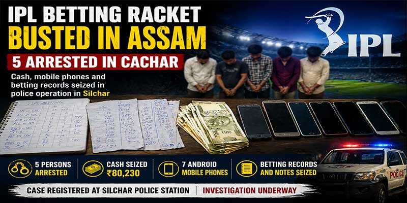 Assam: 5 Held in IPL Betting Racket in Cachar