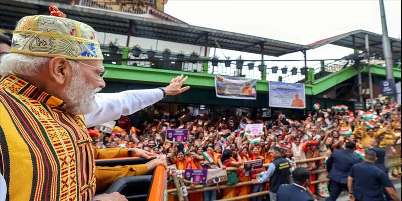 Sikkim: PM Modi Holds Roadshow in Gangtok