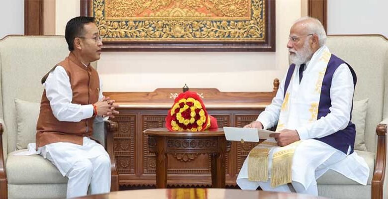 Sikkim CM Meets PM Modi, invites him to the state’s Golden Jubilee celebrations.