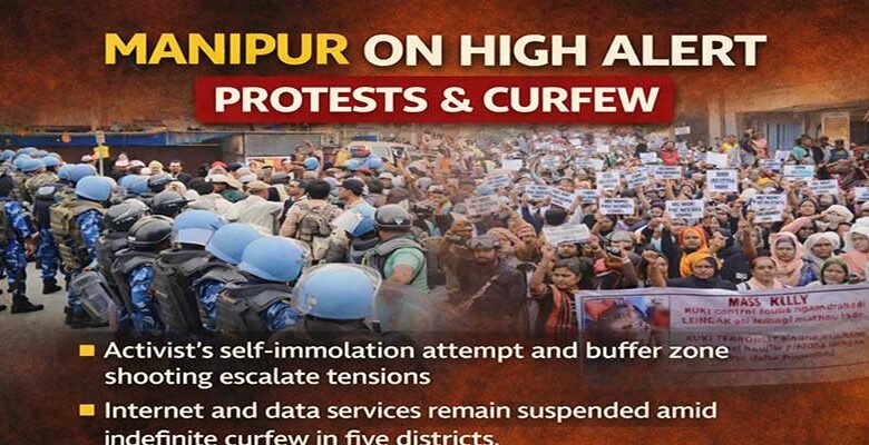 Manipur: Protests, Curfew Grip Imphal Valley, Internet Ban Continues