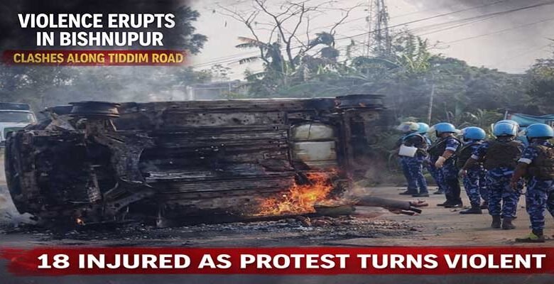 Manipur: Protest Turns Violent, Vehicle Set Ablaze, 18 Injured in Fresh Violence Erupts in Bishnupur