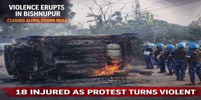 Manipur: Protest Turns Violent, Vehicle Set Ablaze, 18 Injured in Fresh Violence Erupts in Bishnupur