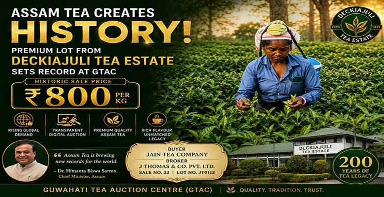 Assam: Deckiajuli Tea Estate Achieves Record ₹800/kg Price at Guwahati Auction