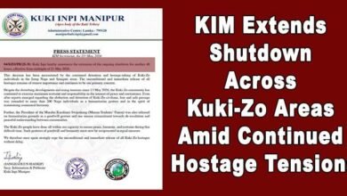 KIM Extends Shutdown Across Kuki-Zo Areas Amid Continued Hostage Tensions