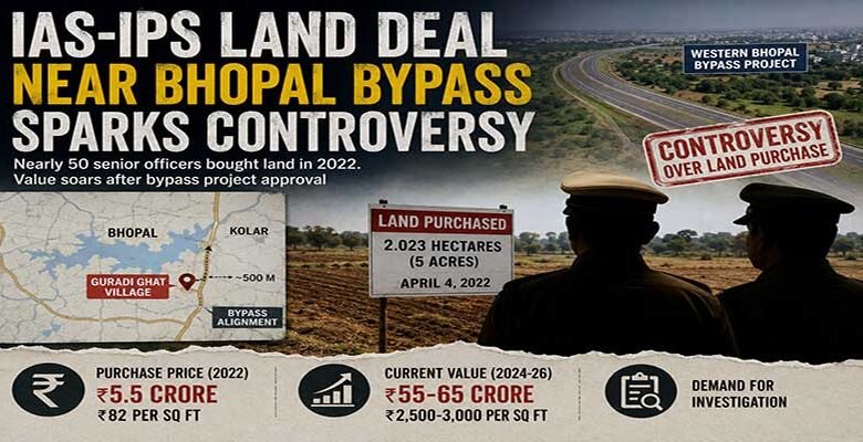 Controversy Erupts Over IAS-IPS Officers' Land Purchase Near Bhopal Bypass Project