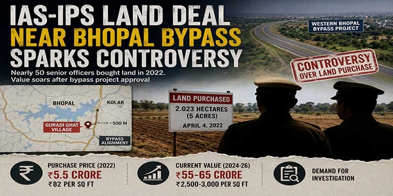Controversy Erupts Over IAS-IPS Officers' Land Purchase Near Bhopal Bypass Project