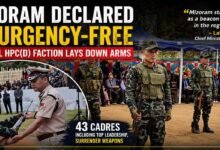 Mizoram Declared Insurgency-Free After HPC(D) Faction Lays Down Arms