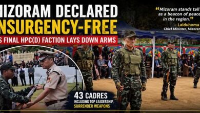 Mizoram Declared Insurgency-Free After HPC(D) Faction Lays Down Arms