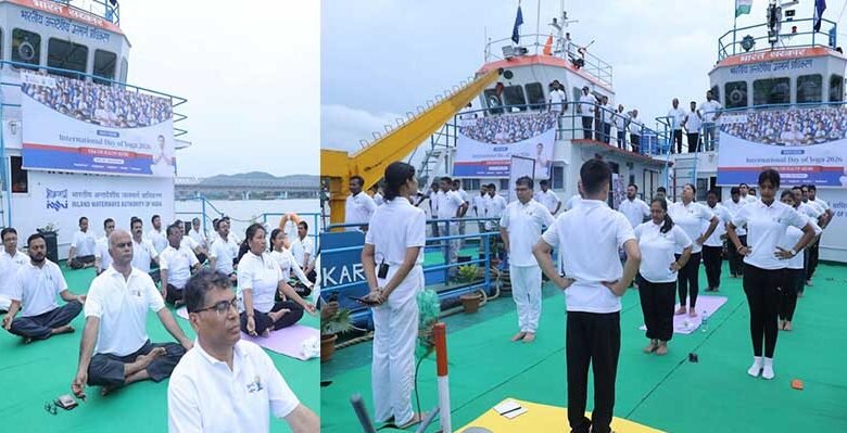 IWAI Marks Yoga Day with Mid-River Yoga Sessions on the Brahmaputra